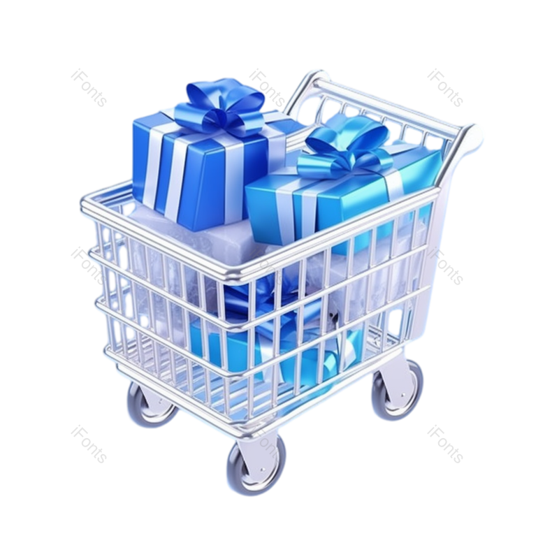 元素图片,网上购物元素,插画PNG,蓝色免抠素材